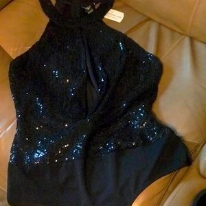 Black sequins body suit Brand New